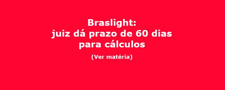 Braslight: juiz d� prazo de 60 dias para c�lculos.